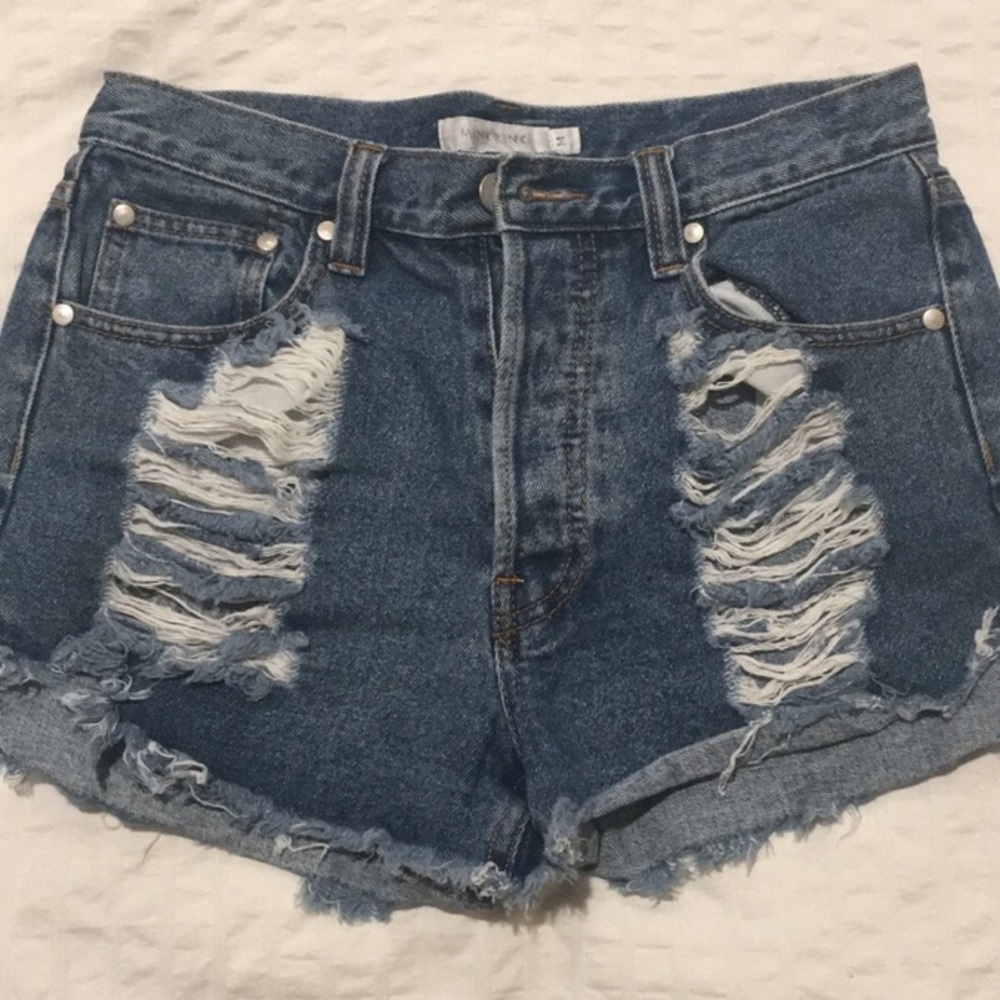 Pink mink high waisted shorts